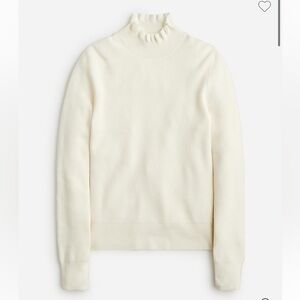 NWT J. Crew Ruffleneck merino wool-blend sweater